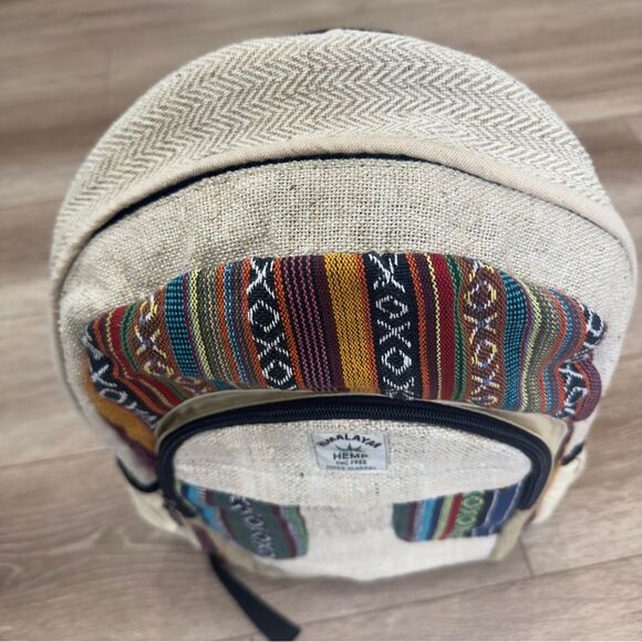 NEW Himalayan Hemp All Natural Pure Handmade Multi Pocket Laptop Boho Backpack - Picture 5 of 12